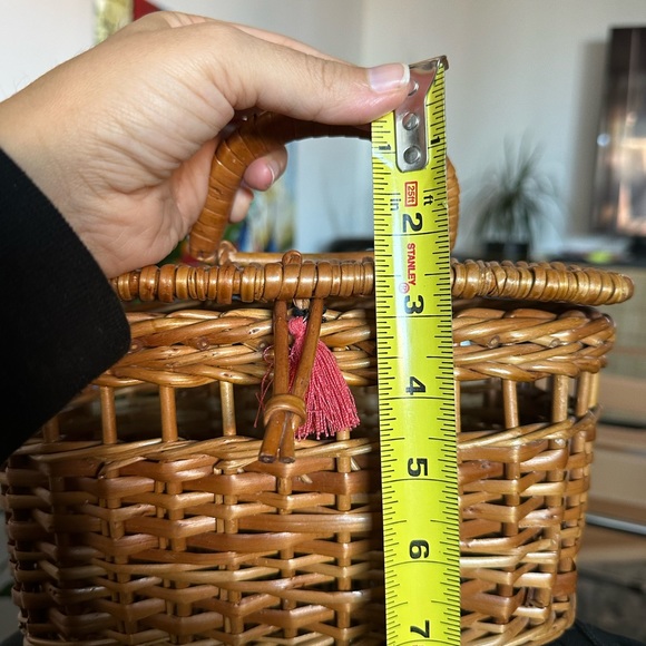 Vintage Bamboo straw bag - Picture 4 of 5